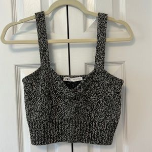 Zara black and white tank top